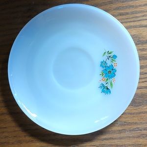 Saucer Vintage Anchor Hocking Blue Fire King Milk Glass Flower Saucer MCM